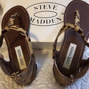 STEVE MADDEN ANIMAL PRINT SANDALS